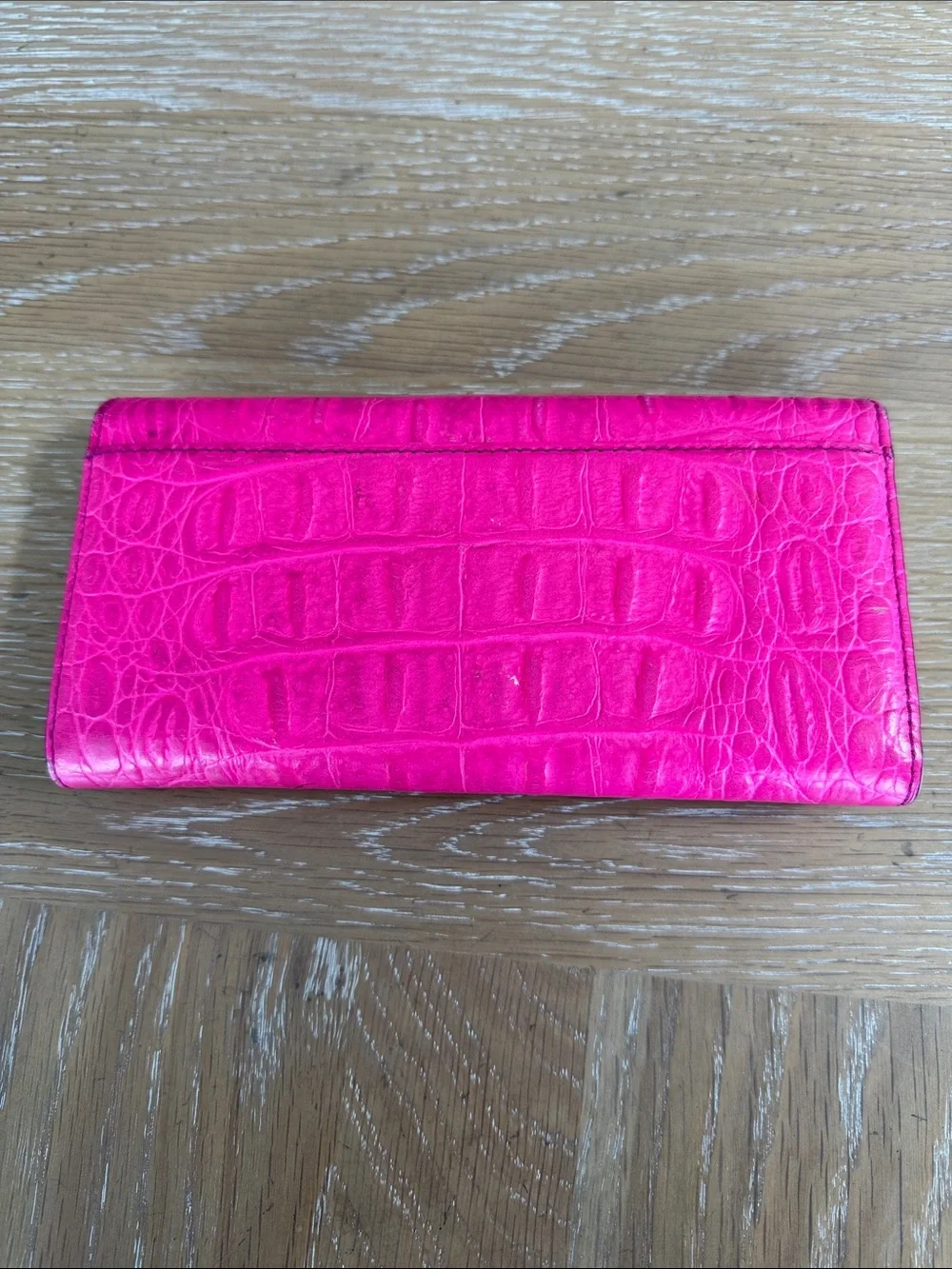 HOT PINK Kate Spade New York Wallet Textured Crocodile Embossed Leather Finish